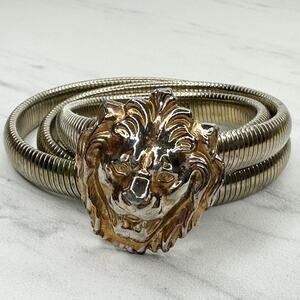 Vintage Lion Head Gold Coil Cinch Belt Small (S) ✨